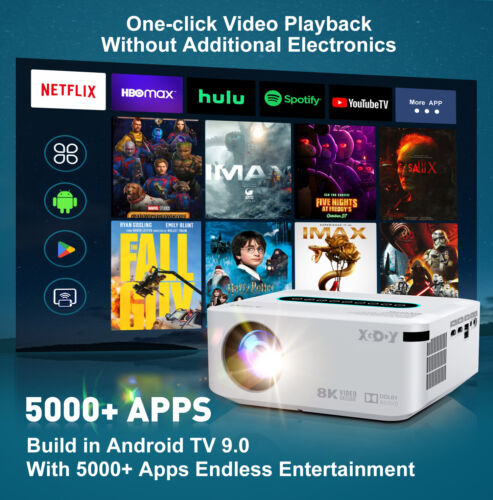 230 ANSI Lumen 8K Projector 1080P 3D 5G WiFi Bluetooth Video Home Theater HDMI - Picture 5 of 12