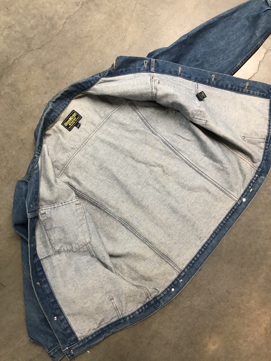 Vintage 80's OshKosh B'Gosh Denim Button Jacket Men's Large Made