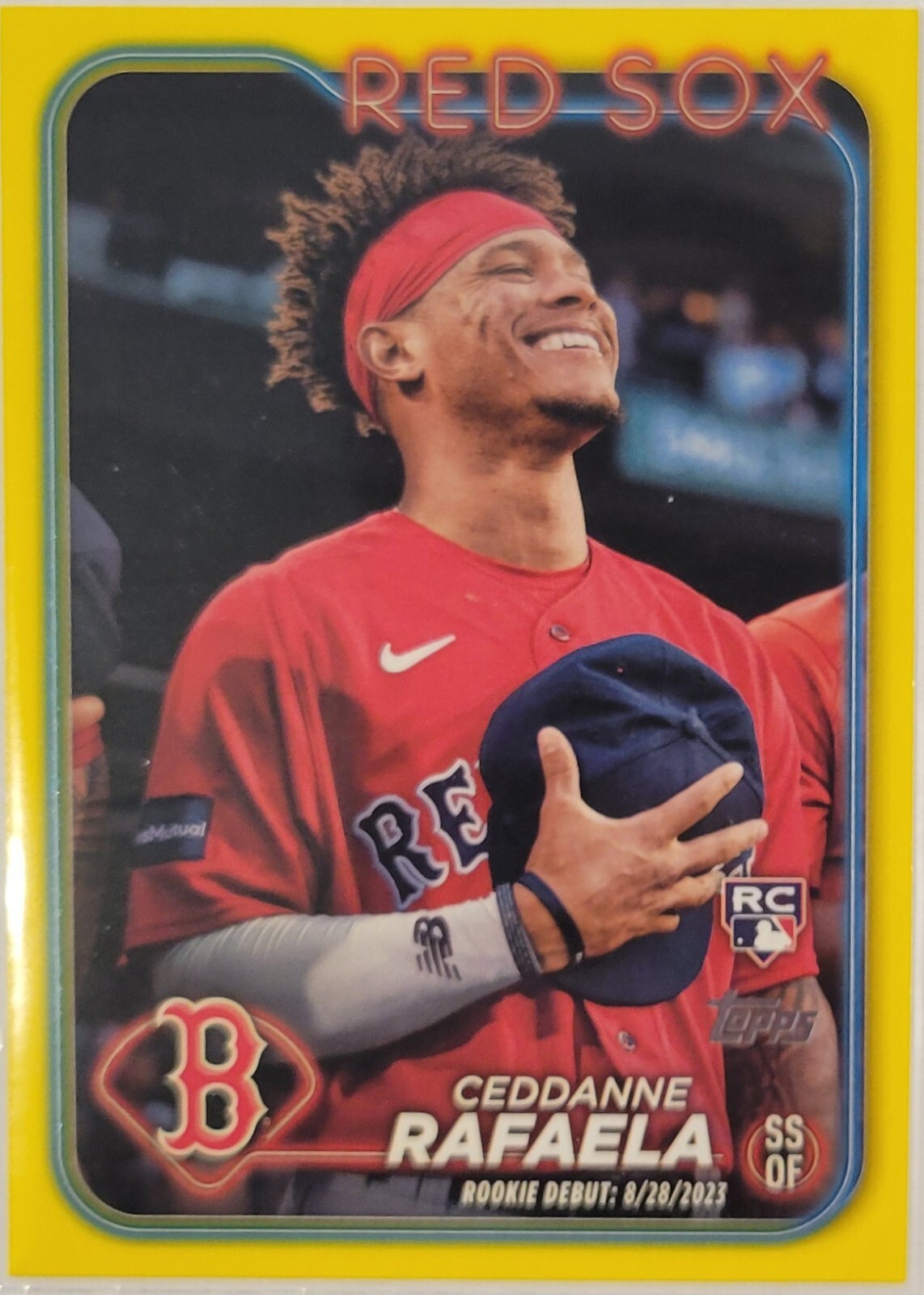 2024 Topps Series 1 - #313 Ceddanne Rafaela (RC) Yellow parallel