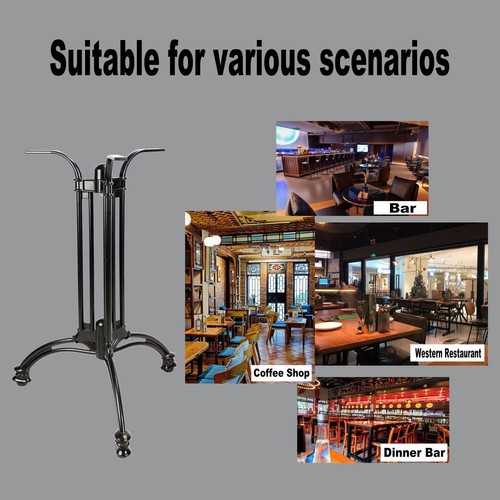 Table Base 28",with Retro Aluminum Black Legs,is Suitable for Restaurants,Cof... - Picture 6 of 8