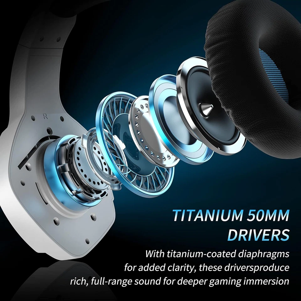 Gaming Headset Wireless Headset Kopfhörer mit Mikrofon Bluetooth USB Wireless mi - Bild 3 von 4