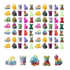 140PCS 3D Printed Mini Animals Set - Realistic 3D Animals Collection Cat, Be...