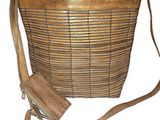 Vintage CEM Brazilian Brown Leather Woven Braided Shoulder Purse Bag MSRP: 89.95