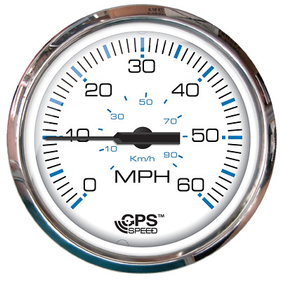 Faria Beede F33839 Chesapeake White SS 60 MPH GPS Speedometer