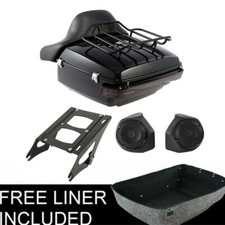 King Trunk Pad Speakers Mount Fit For Harley Touring Street Electra Glide 14-26