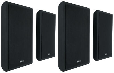4 Rockville RockSlim Black Home Theater 5.25'' 240w Easy Wall Mount Slim Speakers