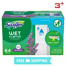 Swiffer Sweeper Wet Mopping Cloth Refills, Multi Surface, Lavender Scent 64 ct.