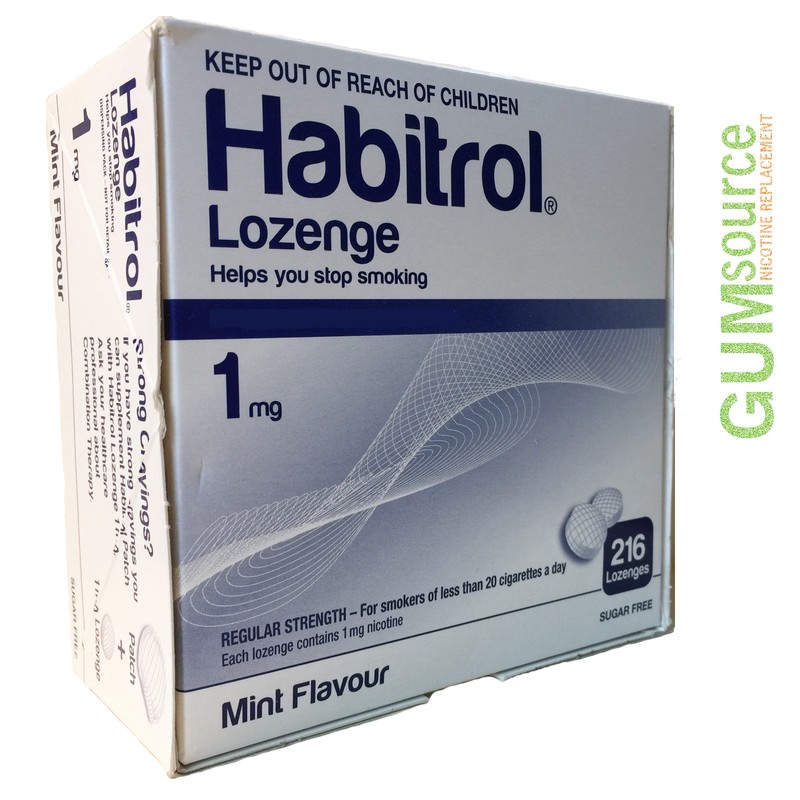Habitrol Nicotine Lozenge 1mg Mint 216 piece box 1 DENTED box