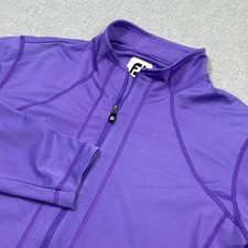 FootJoy Track Jacket Womens Medium Purple Full Zip Pockets Stretch Golf Nylon