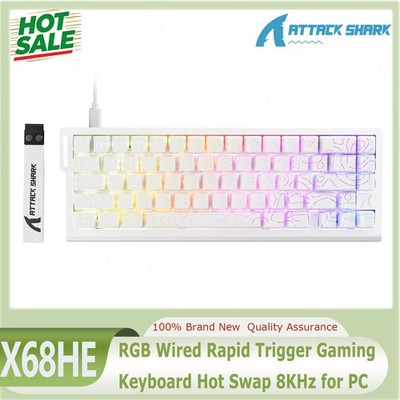 ATTACK SHARK X68HE RGB Wired Rapid Trigger Gaming Keyboard Hot Swap 8KHz for PC