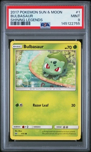 2017 POKEMON SUN & MOON SHINING LEGENDS #1 BULBASAUR PSA 9