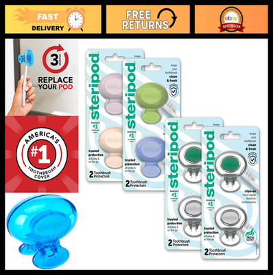 Multi-Color Clip-On Toothbrush Protector - 2 Count, 4 Pack, Travel Hygiene Case