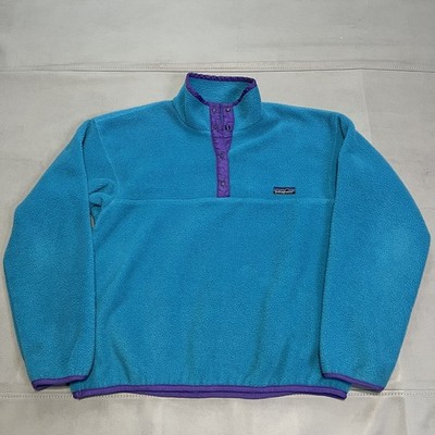 VTG 90s PATAGONIA Fleece Men Synchilla 1/4-Zip Jacket T Snap Aqua