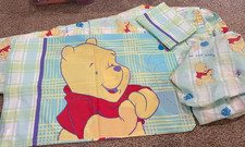 Winnie the Pooh Sheet Set, Standard Full Size, "Gotta Bee Me", Green Blue White