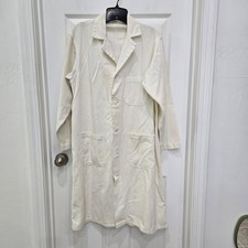 Vintage Whitehouse Sanforized All Cotton Lab Coat Factory Work Size 34 USA