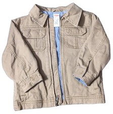 Gymboree Boys Khaki Jacket Size 2 Toddler Full Zip Lined Cuff Preppy Outdoor New