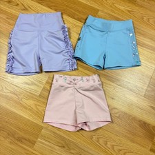 Capezio Girls Dance Shorts Lot Of 3 Child Small 4T Pink Purple Blue