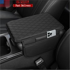 Car Armrest Cover Microfiber Leather Console Protector Ergonomic Design Storage