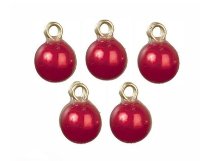 Puppenstube 6 rote Kugeln Miniatur Christbaumschmuck Deko 1:12
