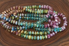 Czech Beads Rondelle 9x6mm Mix of 5 Colors total of 50 Beads