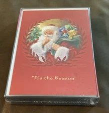 Christmas Greeting Cards Box Of 18 ‘tis The Season’Vintage Kmart NEW(60ia)