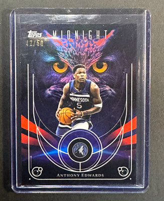 Topps 2025-26 Midnight Anthony Edwards Night Owls NO-3 Timberwolves Summer /50