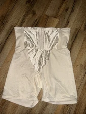 VTG Cupid (Style #5065) HighWaist IVORY Girdle Shapewear Brief LONGLEG Panty XL