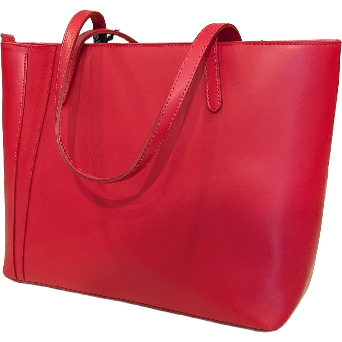 Borsa shopping donna Gattinoni in pelle corallo due manici — foto 3
