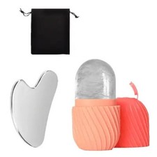 Facial Ice Roller Gua Sha Set for Puffiness, Redness Skin Care Massage