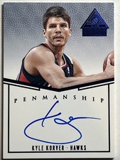 2014-15 Panini Paramount - Penmanship Blue #P-KK Kyle Korver Auto 17/25 Hawks