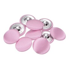 10pcs 25mm Fabric Cloth Covered with Metal Shank Round Buttons, Pink