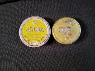 2 ALTOIDS TINS: CITRUS SOURS AND ZIP SOURS RUBY RED