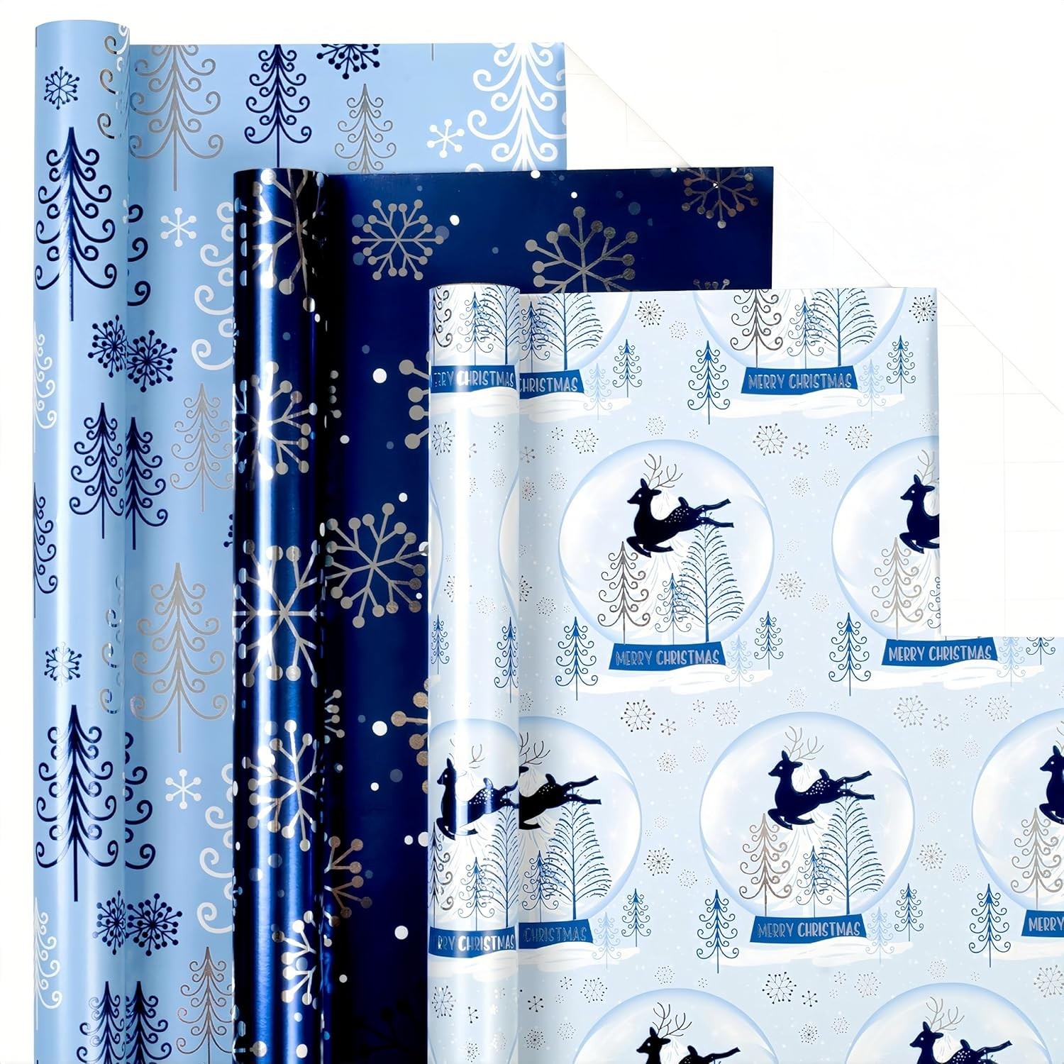 Quality Gift Wrap Paper - 3 Mini Rolls for Christmas & Special Occasions