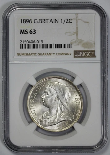 1896 Great Britain 1/2C Half Crown NGC MS 63