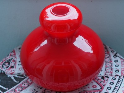 Lampenschirm Glas retro rot Peill&Putzler