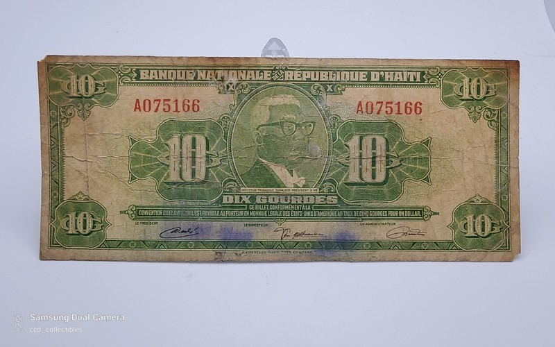 Haiti Banknote ~ 10 Gourdes 1971 (ND) ~ Circulated P-203