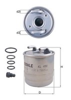 Kraftstofffilter Knecht KL 490D FÜR Mercedes Treibstofffilter
