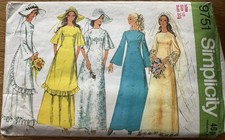 Simplicity Sewing Pattern Wedding & Bridesmaid Dresses UK Size 10 Cut 9751 C1971