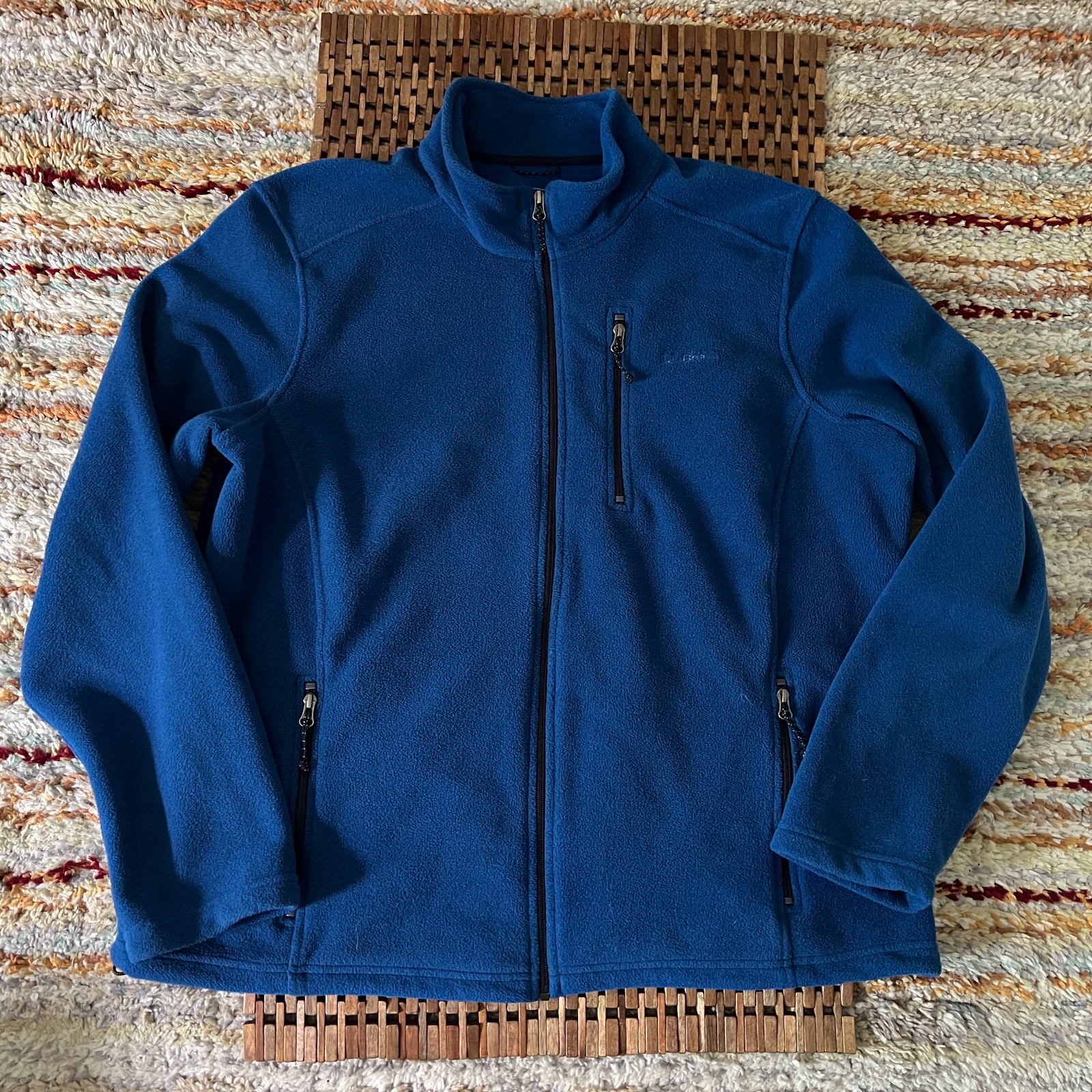 L.L. Bean Tech Fleece Full Zip Jacket Blue Men's Size XXL 2XL