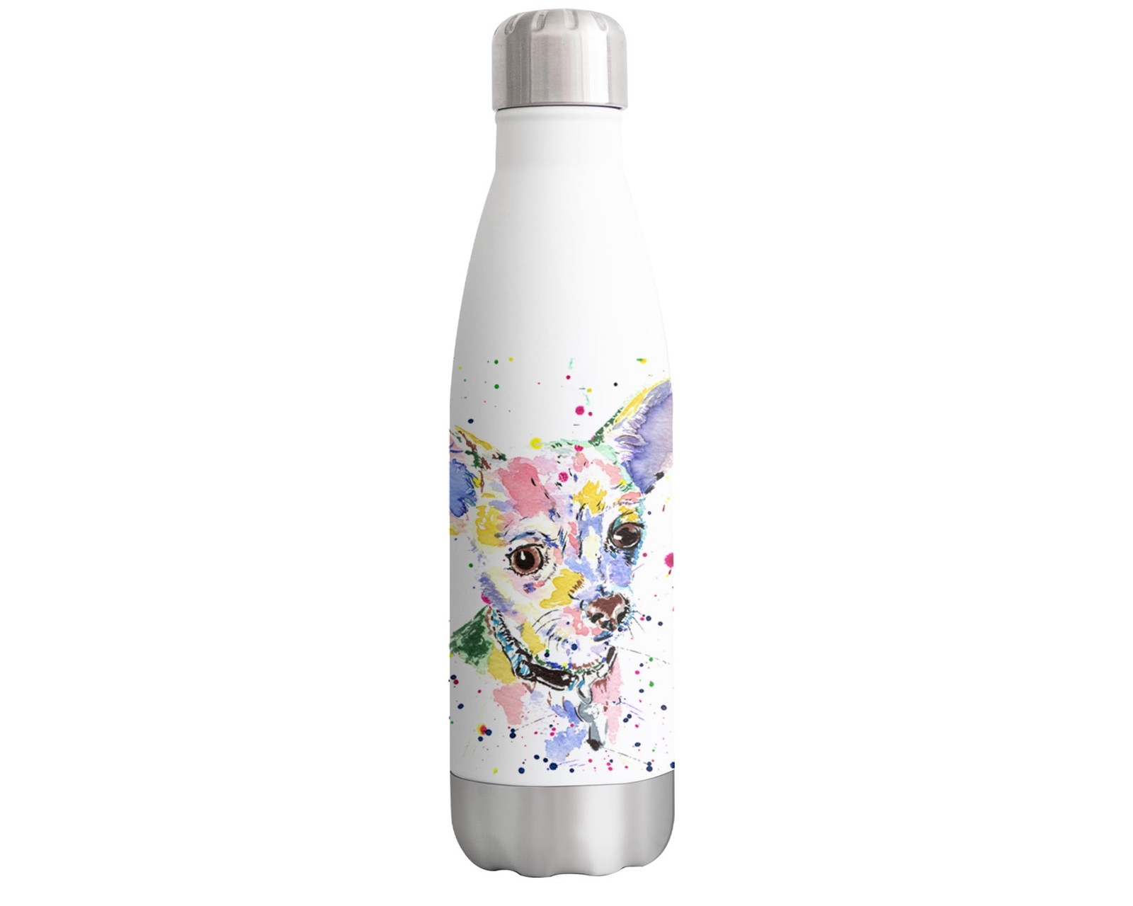 Chihuahua Short Hair dog Pet Animals Watercolour Bottle Stainess steel  500ml