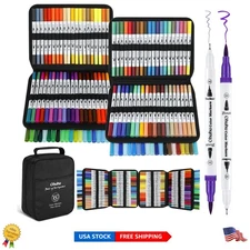 Non-Bleeding 160 Color FineLiner & Brush Markers - Perfect for Art & Journaling