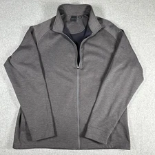 Dunning Golf Men's Full Zip Fleece Sweater Jacket XXL Dark Gray Casual