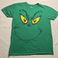 Dr. Seuss The Grinch Stole Christmas Grinch Face T-Shirt Men s Medium Green