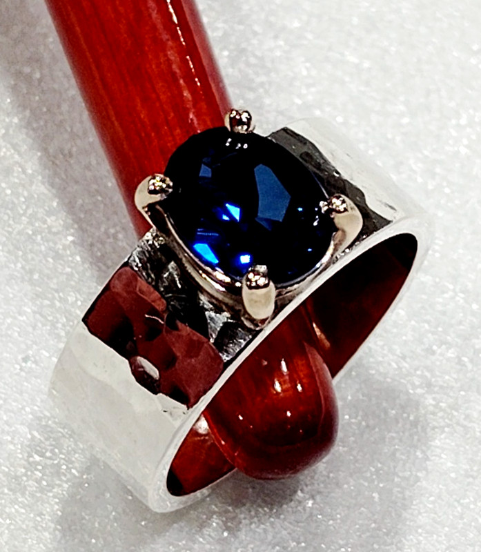 James Avery Julietta Ring Lab-Created Blue Sapphire Sterling Silver and 14k Gold