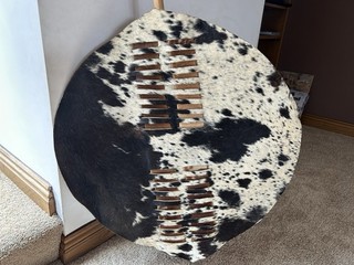 Vintage Zulu South African Traditional Hide Warriors Shield Tribal Art 63x69cm