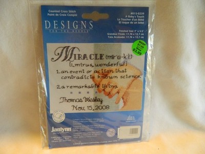 C-26 NEW JANLYNN MINI COUNTED CROSS-STITCH KIT  A BABY S TOUCH 