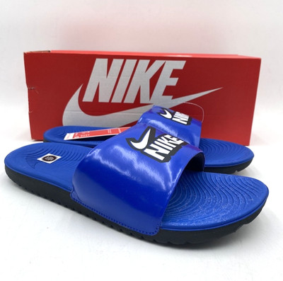 NIKE KAWA SLIDE FUN Kids' NEW Slides Game Royal HTR/White-Black Multiple Sizes