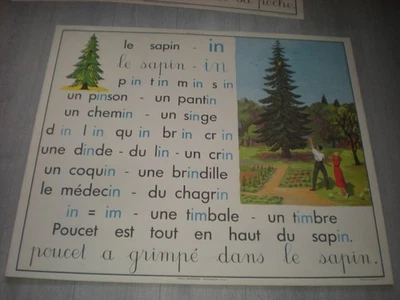 AFFICHE N° 37 N°38 SCOLAIRE POUCET ECUREUIL METHODE LECTURE LE SAPIN UN NAIN - Photo 1/4