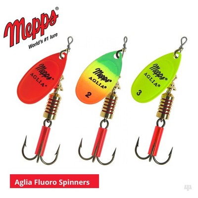 Mepps Aglia Fluoro Spinner - Meerforelle Zander Lachs Barsch Angelköder