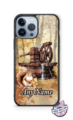 Fall Country Life Rustic Watermill Squirrel Phone Case for iPhone Samsung Google